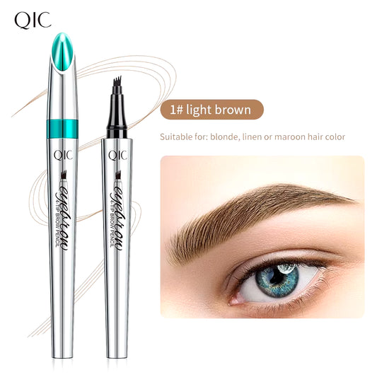 4 Points Eyebrow Pen 5 Colors Liquid Brow Pencil Dark Brown Microblading Eyebrow Pencil Waterproof Eyebrow Tattoo Pen Cosmetics